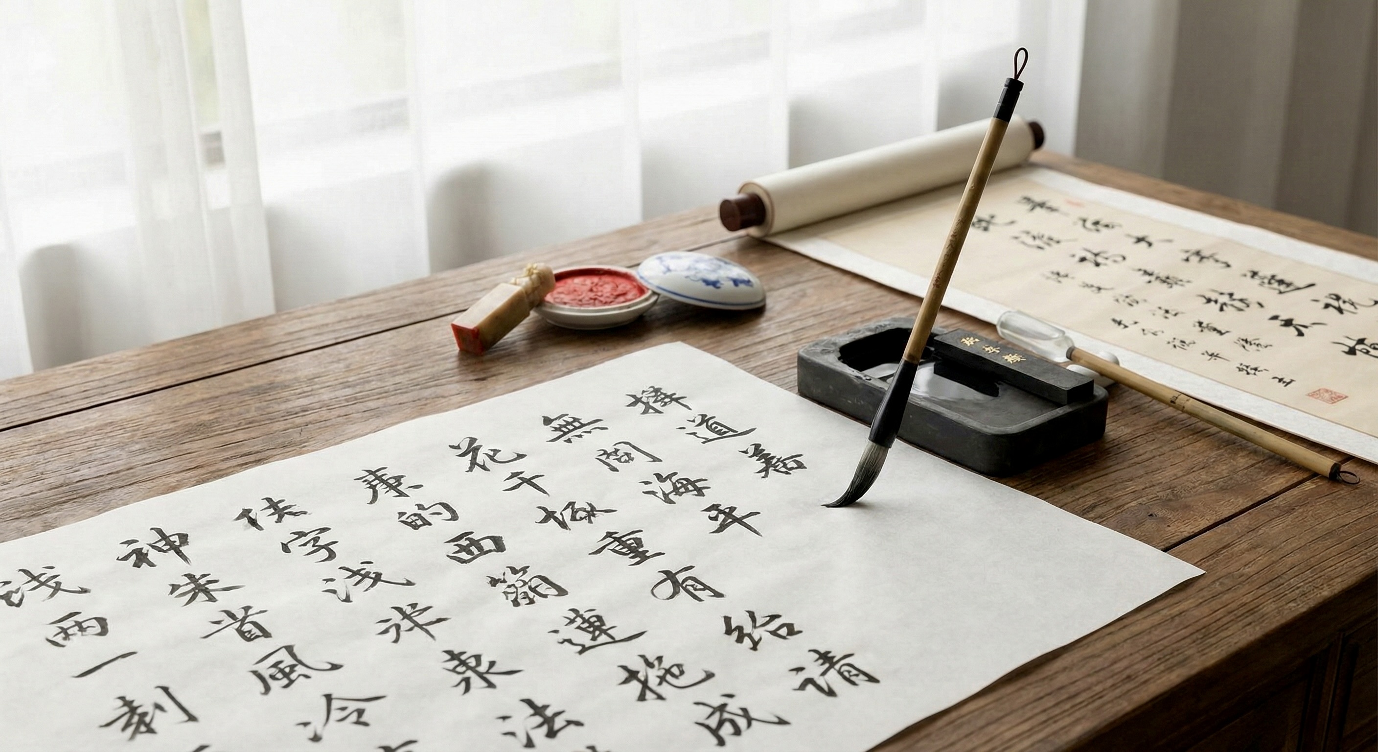 Chinese calligraphy brush.